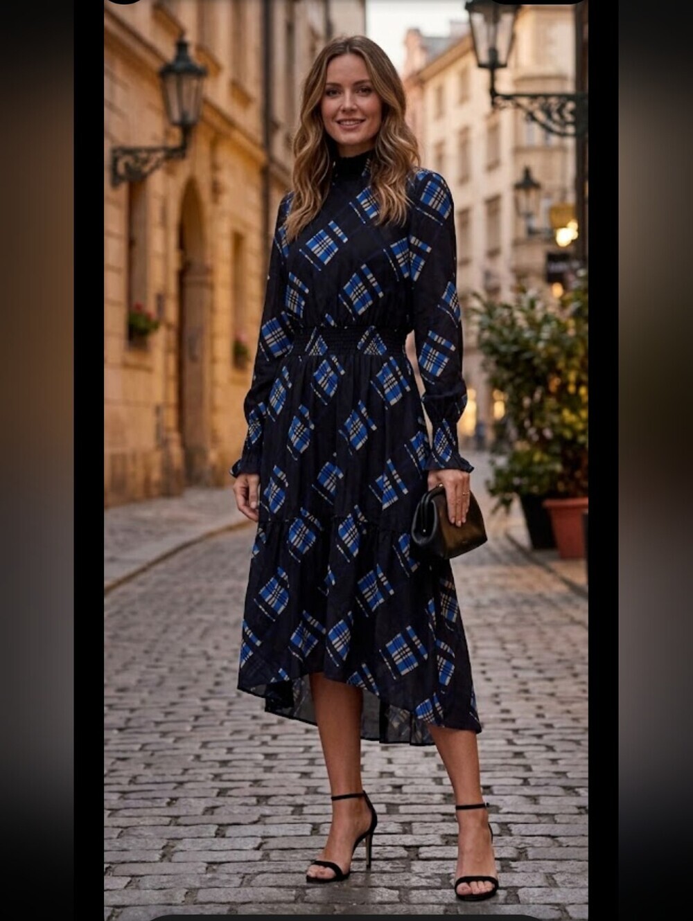 Nanette Lepore Marina Print Smocked Business Career Work High Neck Dress Size 4
